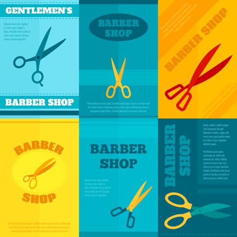 Barber Poster Set vector