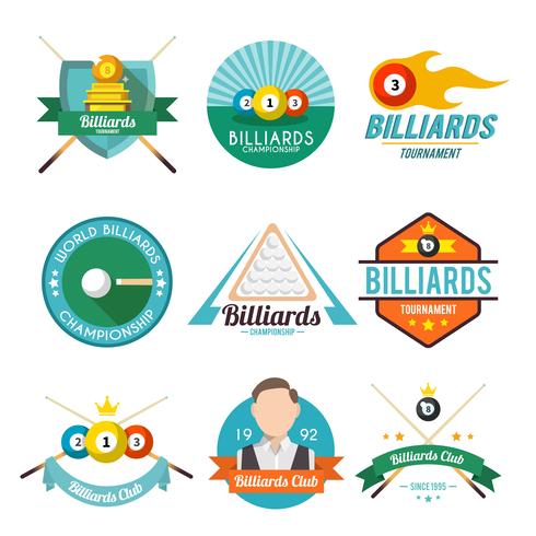 Billiard Label Set vector