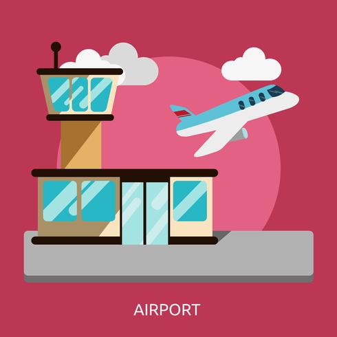 Aeropuerto Conceptual Ilustración Diseño vector