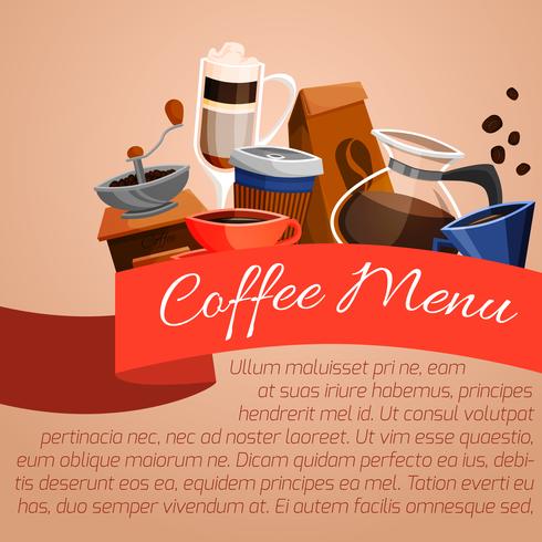 Coffee menu poster vector