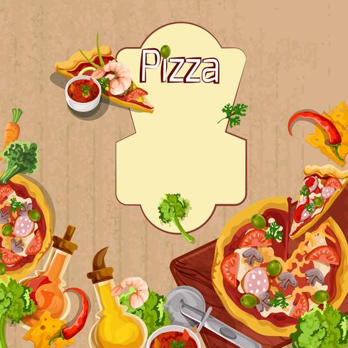 Plantilla de fondo de pizza vector