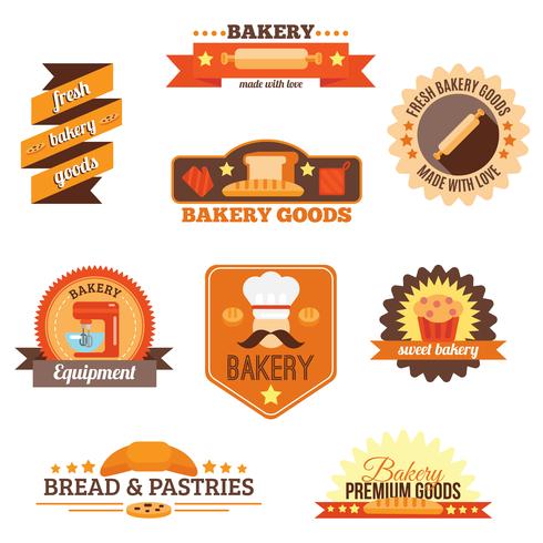 Bakery label set vector