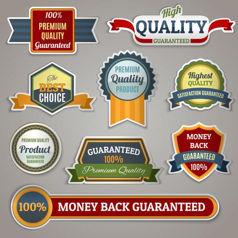 Quality labels stickers vector