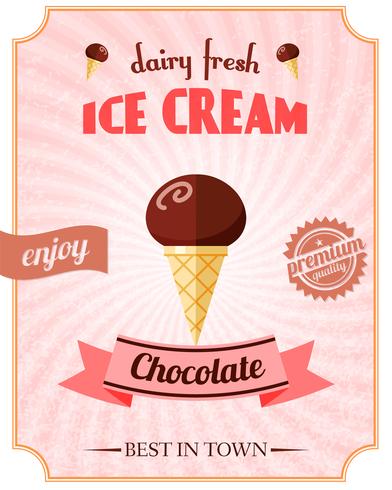 Cartel de helado de chocolate vector