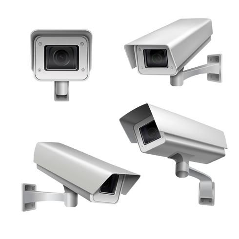 Surveillance camera set vector