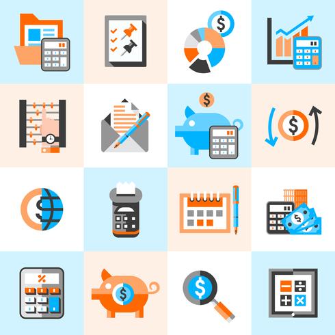 Accounting icons set vector