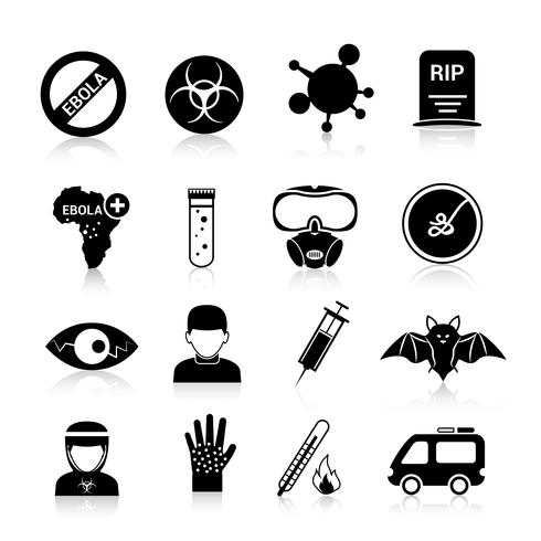 Ebola virus icons vector