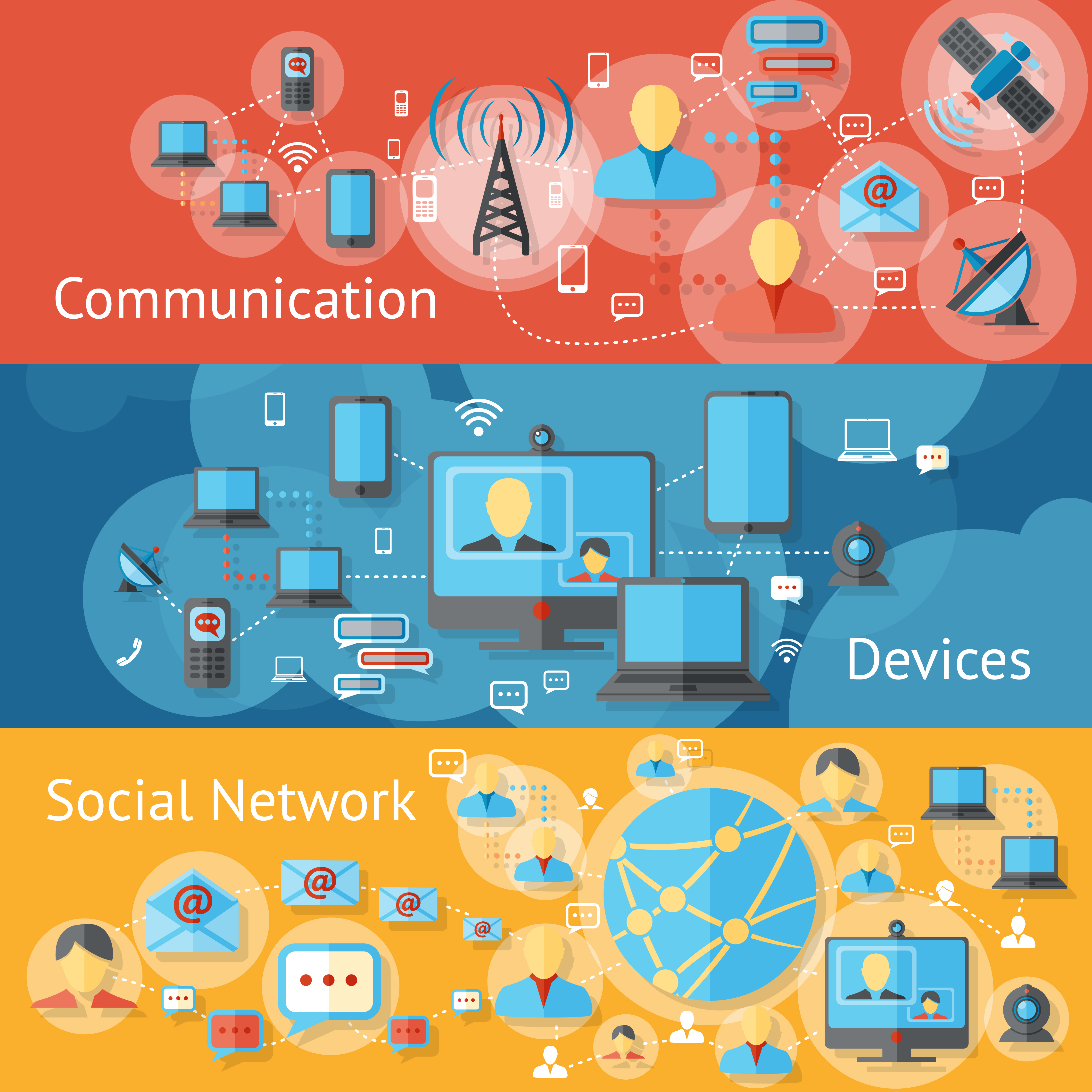 Communication line banners set 443610 Vector Art at Vecteezy