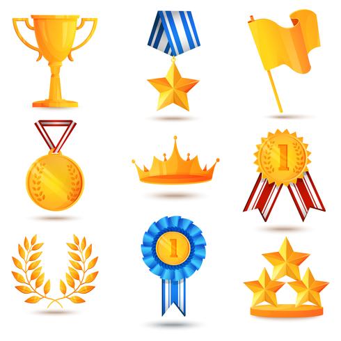 Award icons set vector