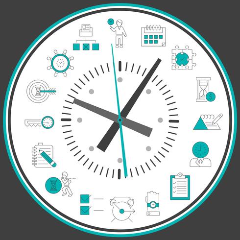 Time management clock vector