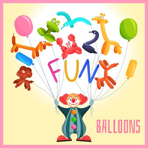 Payaso con globos vector