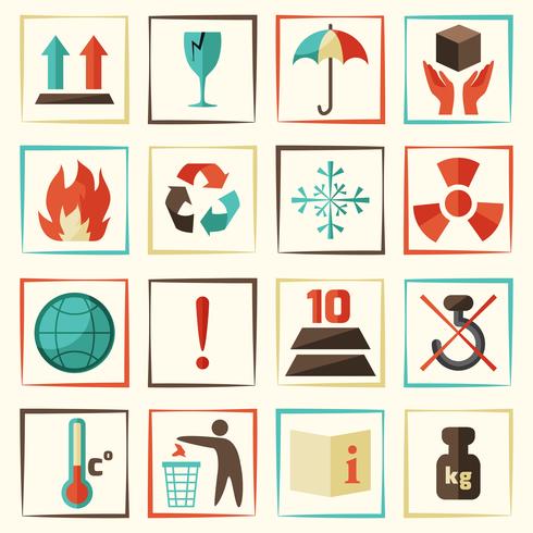 Packing Symbols Set vector