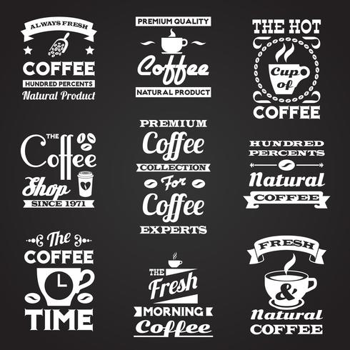 Coffee vintage labels set vector