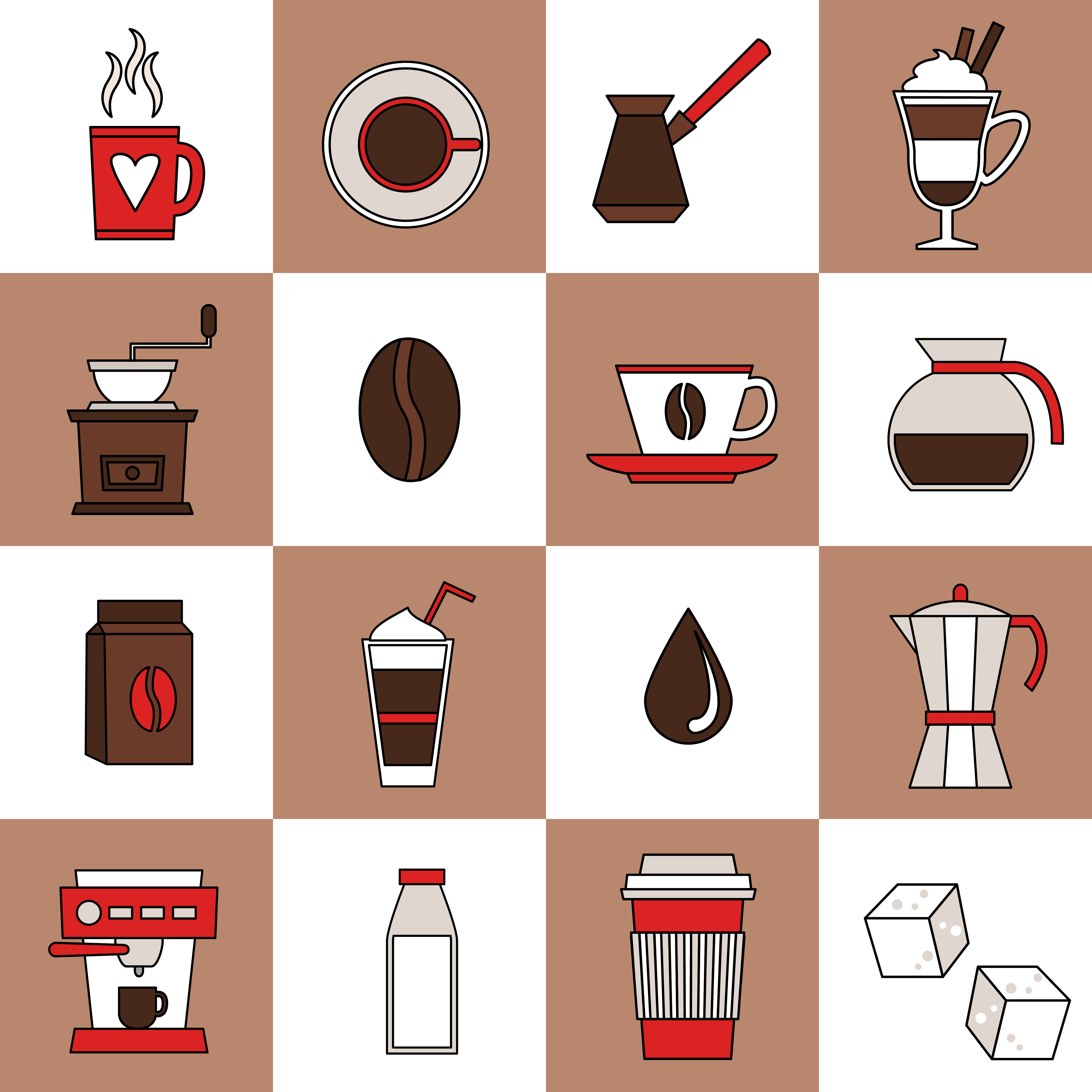 Download Coffee icons flat line - Download Free Vectors, Clipart ...