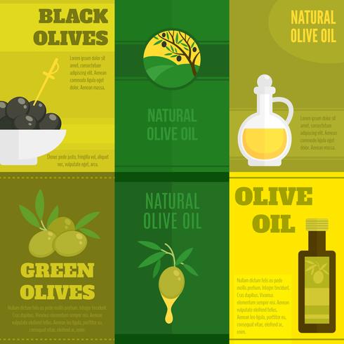 Olives mini poster set vector