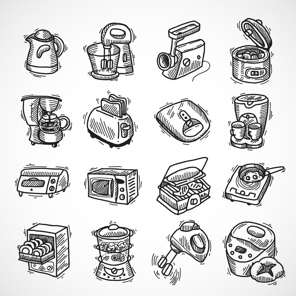 Kitchen equipment sketch 443814 Vector Art at Vecteezy