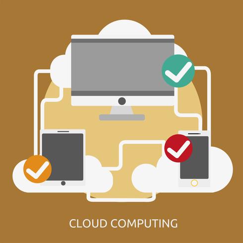 Cloud Computing Conceptual Ilustración Diseño vector
