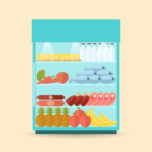 Supermarket Shelf Flat vector