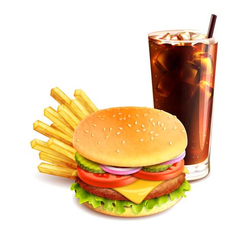 Hamburger French Fries And Cola vector