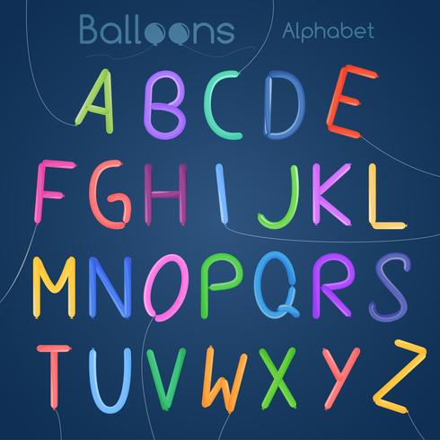 Globos letras del alfabeto vector