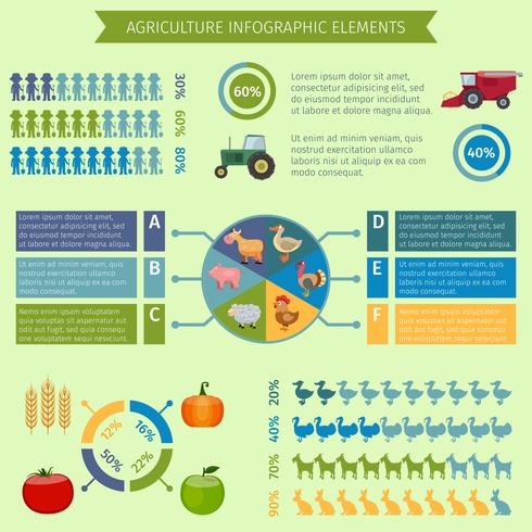 Elementos infográficos de la agricultura. vector