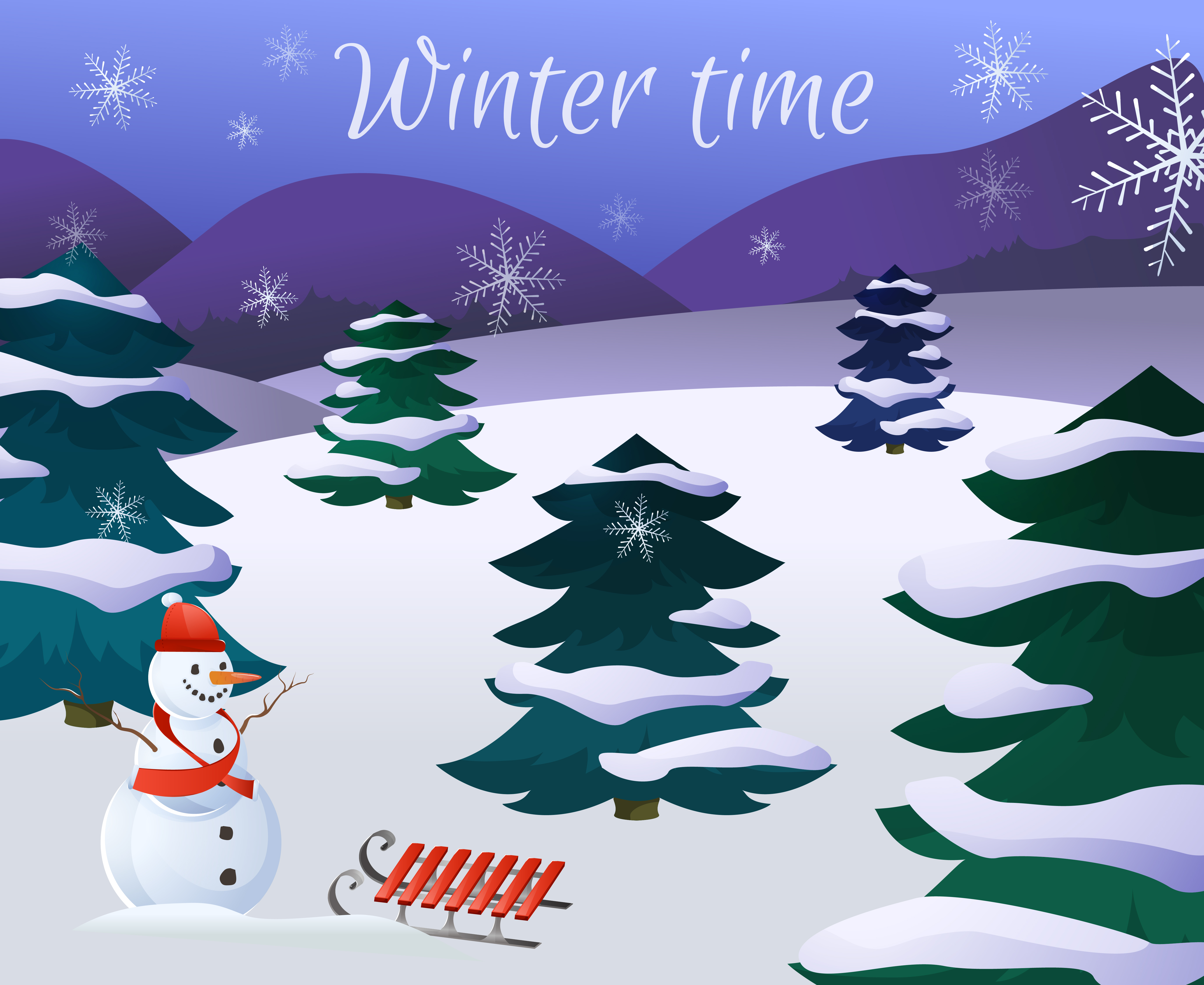 Download Winter Landscape Poster - Download Free Vectors, Clipart ...