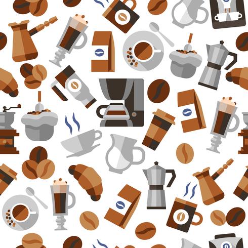 Coffee seamless pattern vector