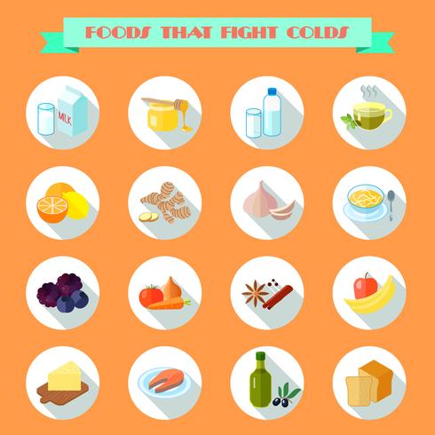 Food For Cold Icons vector