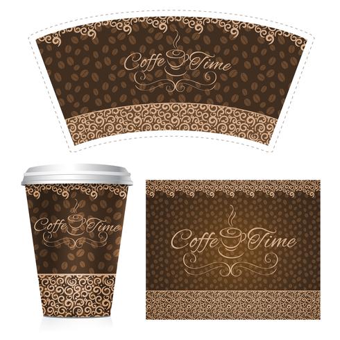 Taza de papel café vector