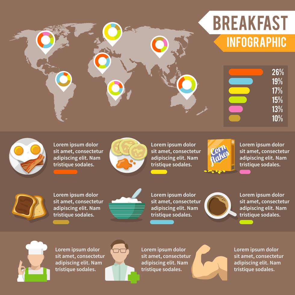 Breakfast infographic set 444054 Vector Art at Vecteezy