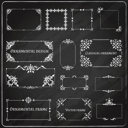 Ornamental design corners set vector