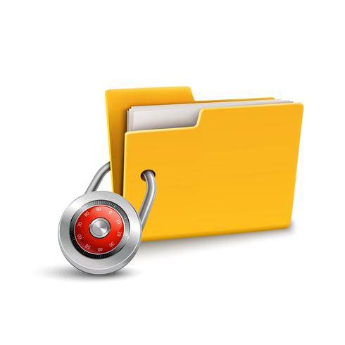 Folder with lock vector