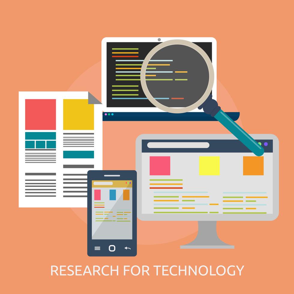Research For Technology Conceptual illustration Design 444086 Vector ...
