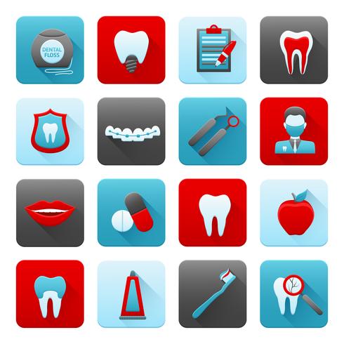 Conjunto de iconos dentales vector