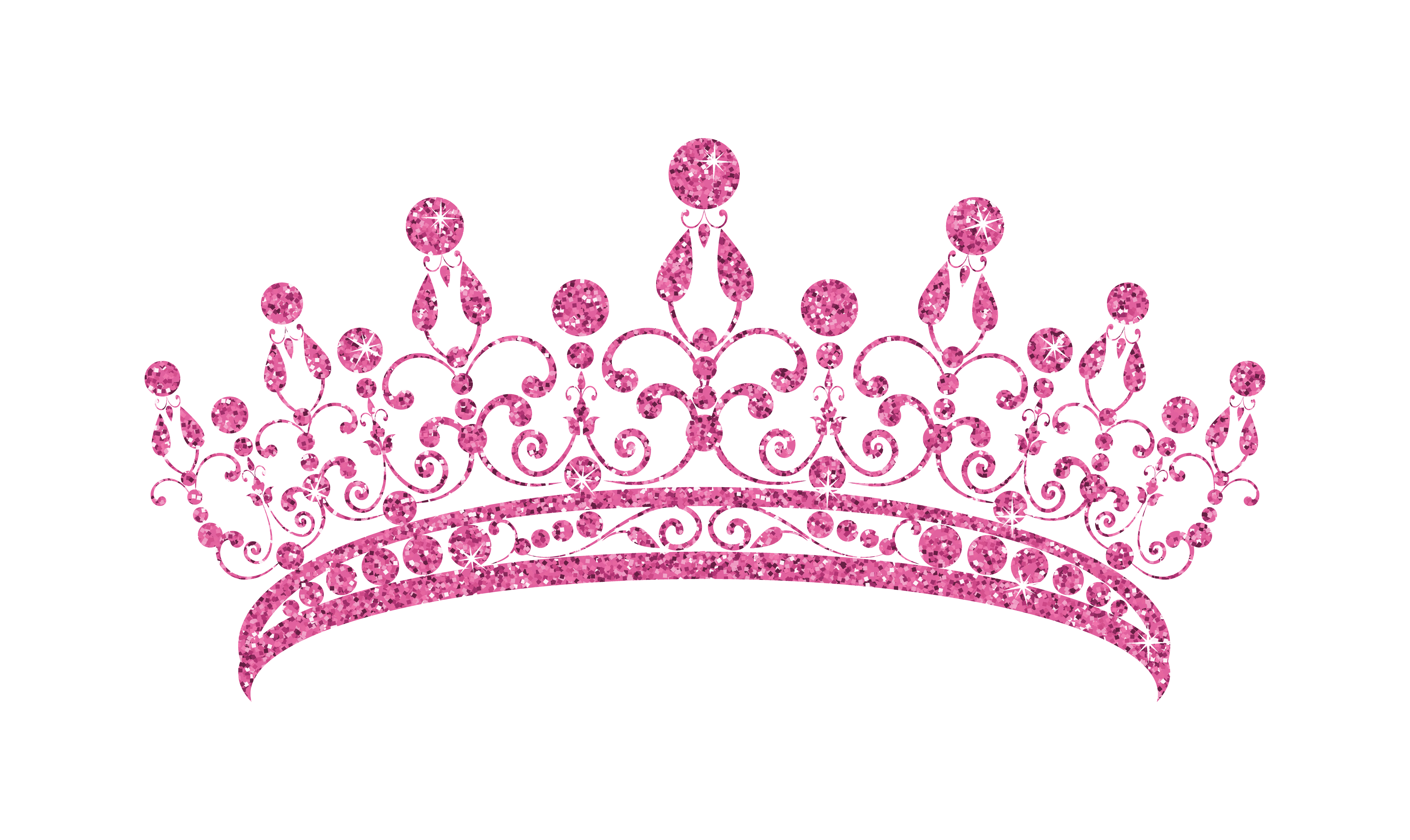 Glittering Diadem. Pink tiara isolated on white background. 444089