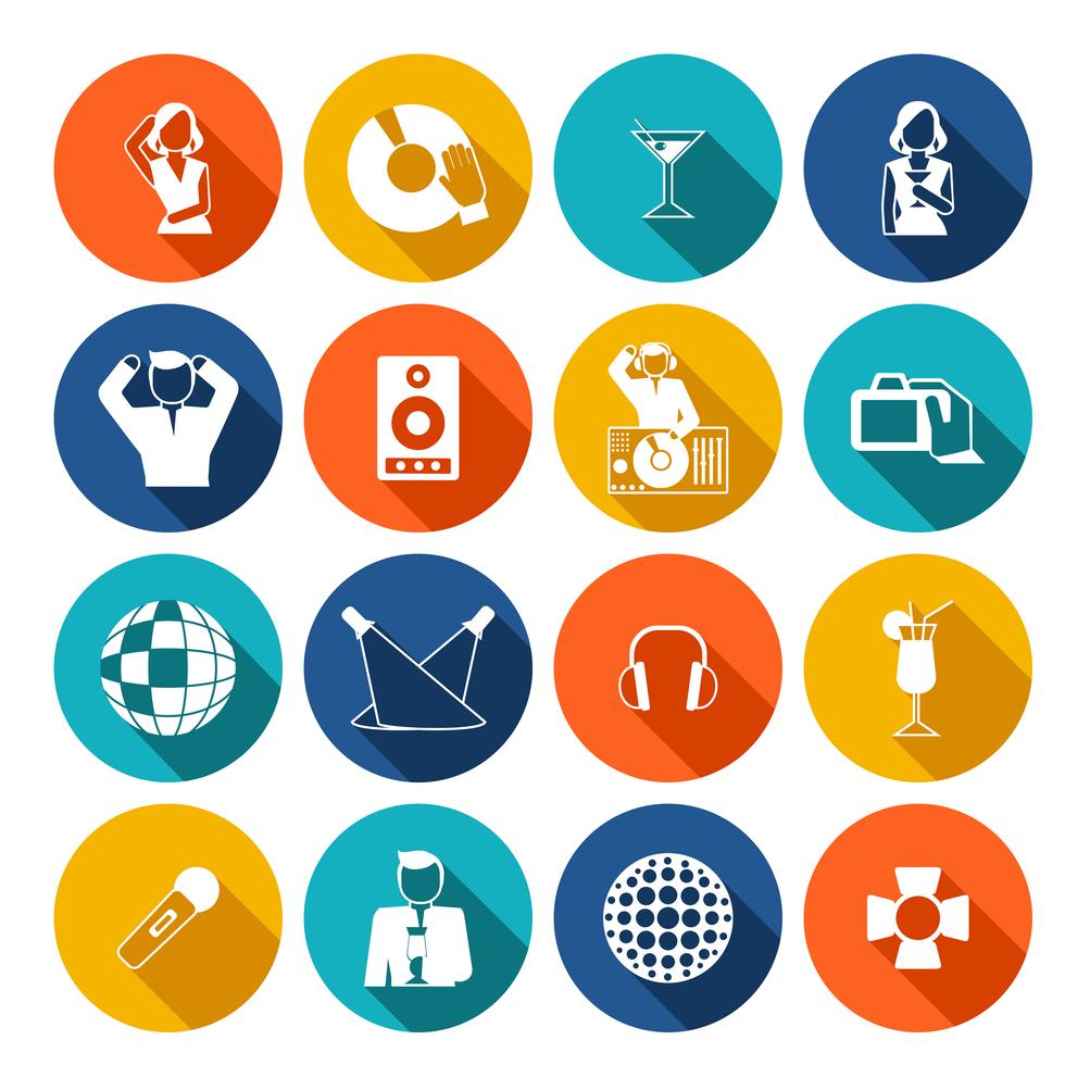 Night Club Icon Flat 444090 Vector Art at Vecteezy