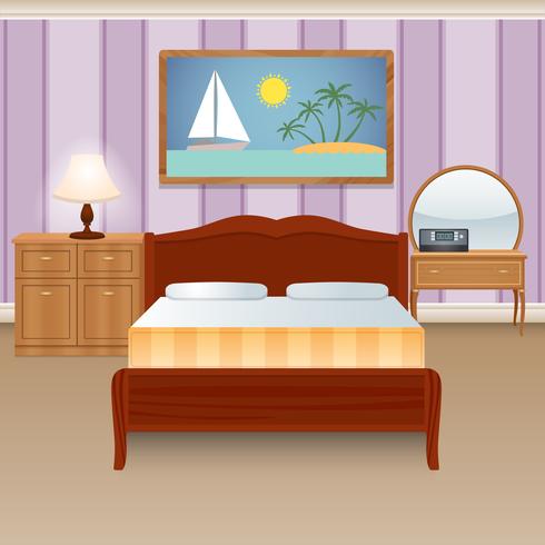 Bed Room Interior vector