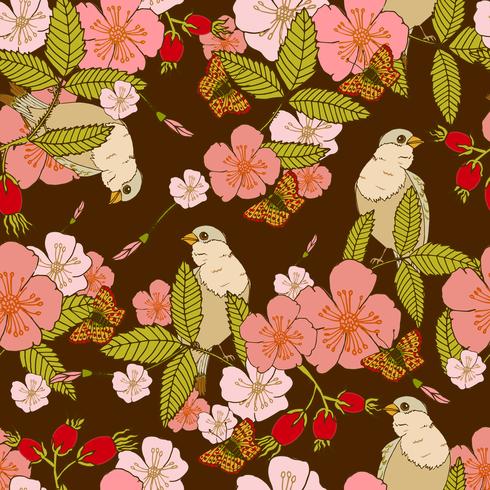 Flowers seamless pattern vector