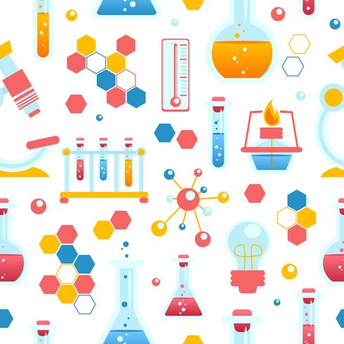 Chemistry seamless pattern vector