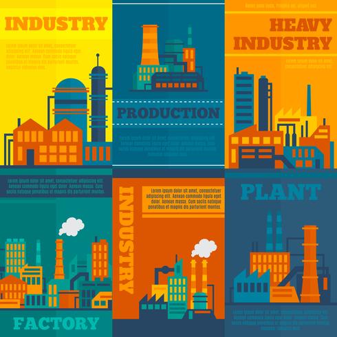 Industry poster set vector