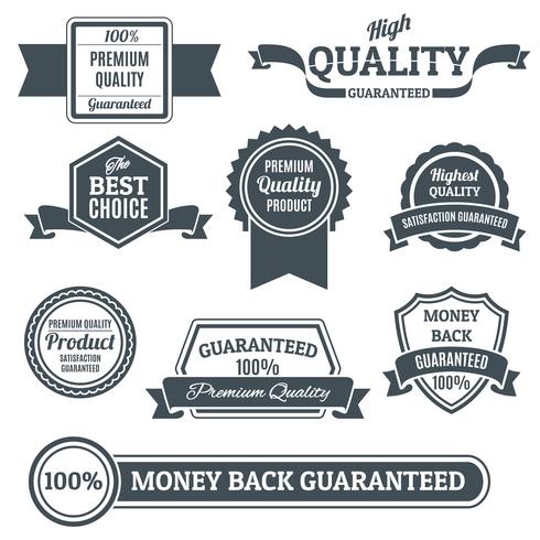 Quality labels black set vector