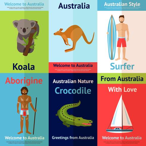 Australia Mini Poster Set vector