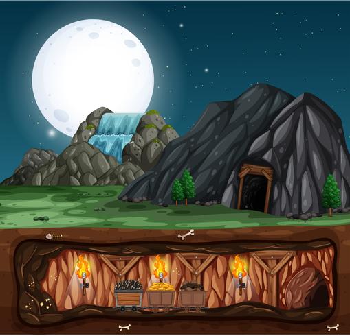 A night at the stone mine  vector