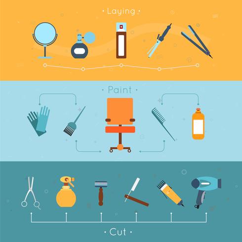 Hairdresser banner set vector