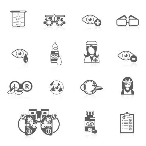 Oculist black icons vector