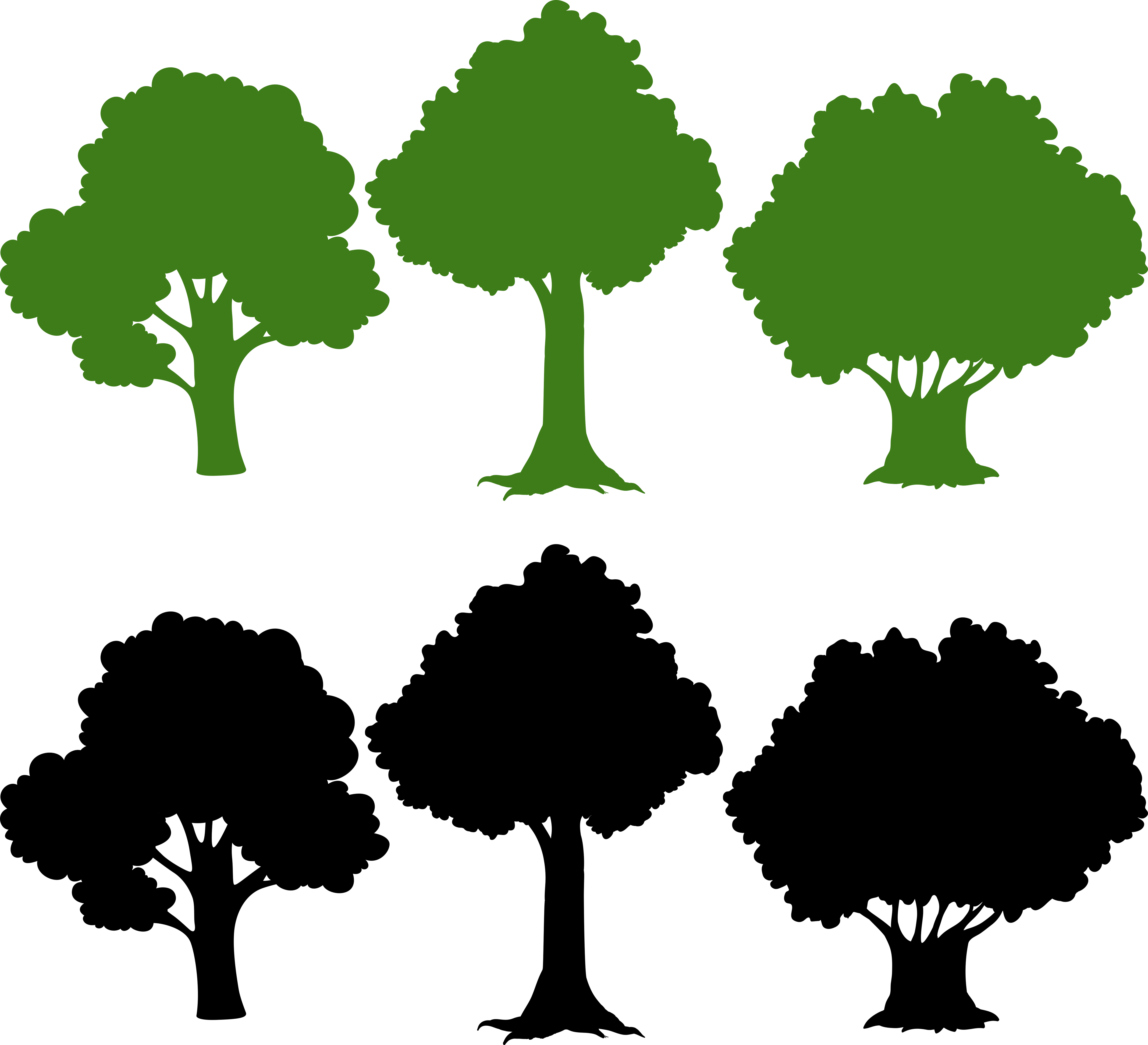 Download Set of silhouette tree - Download Free Vectors, Clipart Graphics & Vector Art