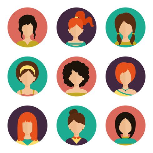 Women avatar set vector