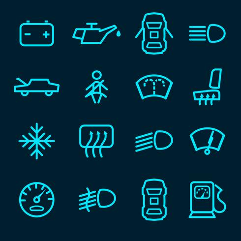 Car dashboard icons vector