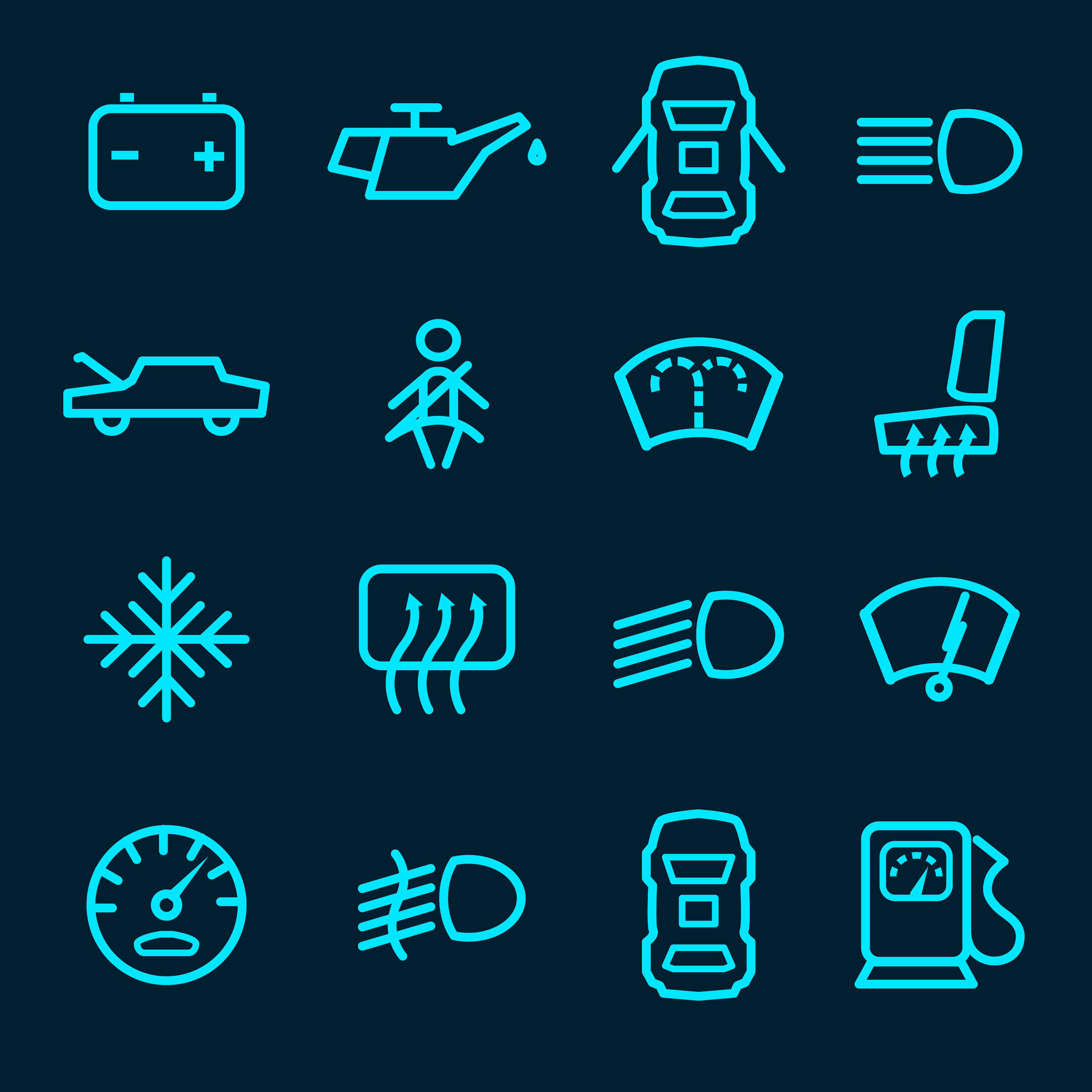 Car dashboard icons 444290 Vector Art at Vecteezy