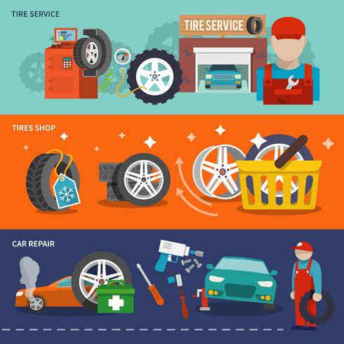 Tire banner set vector